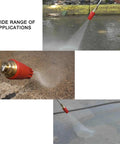 Rotating Turbo Nozzle For Pressure Washers 360 Degree Cleaning, Handles 2600-5100 PSI, Quarter Inch Quick Connect shown in use on surfaces