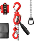 FITHOIST manual lever chain hoist, 1/2 ton, 10 ft lift, red alloy steel with pawl brake and 360° rotating hooks