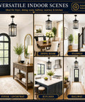 Top Shelf Black Outdoor Pendant Light For Porch With Water Ripple Glass Panels And Sleek Square Metal Frame Weatherproof Exterior Hanging Lantern Real Deal Farmhouse Glow Quick Setup in indoor foyer, dining room, and hallway settings.
