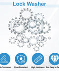 Ten Pack Five Eighth External Tooth Lock Washers Zinc Plated Carbon Steel Multi Tooth Star Washers Locking Fasteners Silver Tone