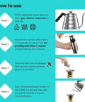 All In One Pour Over Coffee Maker Set With 40 Oz Gooseneck Kettle And Thermometer, 20 Oz Dripper And Built In Coffee Grinder use guide