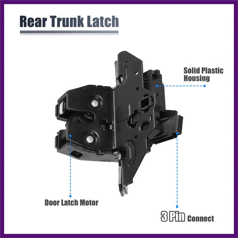 Heavy Duty Rear Liftgate Tailgate Lock Actuator Trunk Latch Motor Replacement For Chevy Tahoe Trax Yukon Xl Buick Encore 2015 2019 shown with solid plastic housing design and 3 pin connector.