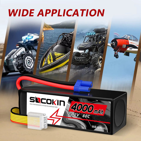 Beefy 22.2V 6S 4000mAh 80C LiPo Battery With EC5 Connector And Soft Case For X Class Drone Racing, RC vehicles background