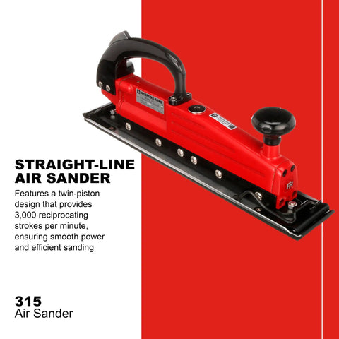 Straight Line Air Sander With 2.75 Inch Pad And 17.5 Inch Pad Length, 3000 SPM Twin Piston Power On Display