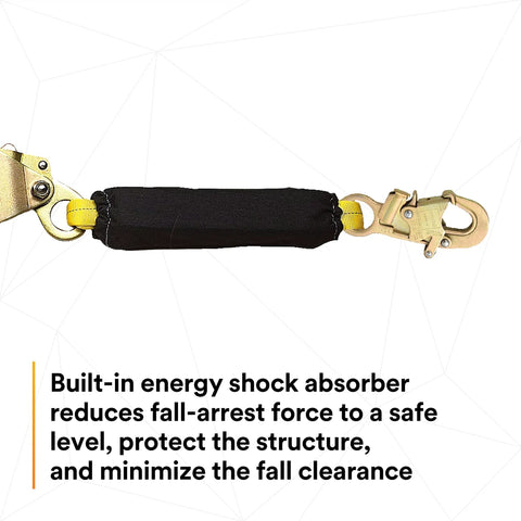 Energy absorber detail of 90 Foot Horizontal Lifeline System With Static Kernmantle Rope And Energy Absorber For Industrial Fall Protection.