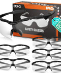 Six Pack Anti Fog Safety Glasses With Clear Lenses ANSI Z87 Impact And Scratch Resistant Protective Eyewear in package