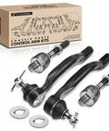Front Inner And Outer Tie Rod End Kit For Honda Accord 2008 2009 2010 2011 2012 Fix Loose Steering Squeaks And Uneven Tire Wear With A Smooth Responsive Ride, black metal parts