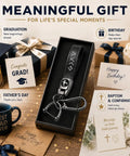 Legit Faith Driven Christian Cross Leather Keychain For Men in gift box, ideal for graduation or baptism occasions.