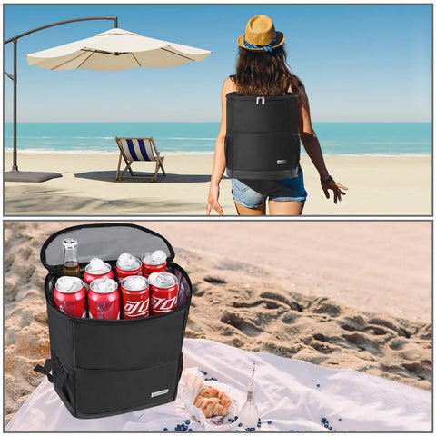 Insulated Cooler Backpack for Travel and Camping, Leak Proof Soft Sided Backpack Cooler Keeps 12 Hours Cold or Hot