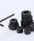 Eight Piece Split Shaft Collar Set With 3Mm 4Mm 5Mm 6Mm 8Mm 10Mm 12Mm 16Mm Bore Stainless Steel Set Screw Clamping Collars For Precision Positioning And Quick Tightening