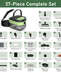 2 In 1 Steam Cleaner And Handheld Mop With 37 Slick Attachments showing complete cleaning tool set for efficient use on floors and surfaces.