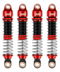 Threaded Shock Absorber Oil Damper 53mm for Redcat Ascent18 with dual springs in aluminum, shown in red.