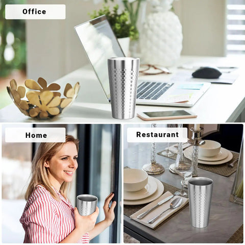 Rock Solid Double Wall Insulated Tumblers 19 Oz Set Of 8 Stackable Stainless Steel Cups Built Different for home use and office settings.