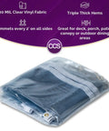 Clear PVC Waterproof Tarp Cover, Built Tough As Nails 20 Mil Tarpaulin With Rustproof Brass Grommets, folded on white background