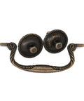 Antique Vintage 3.5 Inch Cabinet Drawer Pulls Set In Zinc Alloy 2 Pack with two handles, visible antique finish, and supports.