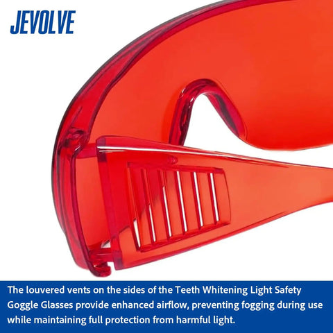 Close-up of Built Tough Dental Protective Goggles Offering Straight Up Heavy Duty Laser Safety and Ultraviolet LED Shielding with air vents.