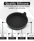 Top view of SINGARO silicone car cup holder coaster, black, honeycomb-patterned non-slip insert for car cup holders