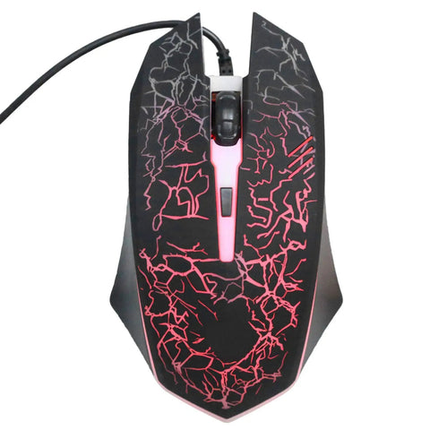Top Tier Wired Gaming Mechanical Keyboard With Fire Rgb Backlit Lighting And Clutch Ergonomic Layout Featuring Beast Mode Anti Ghosting Plus Smooth Multimedia Keys For Pcs - Wired gaming mouse with pink crackle design.