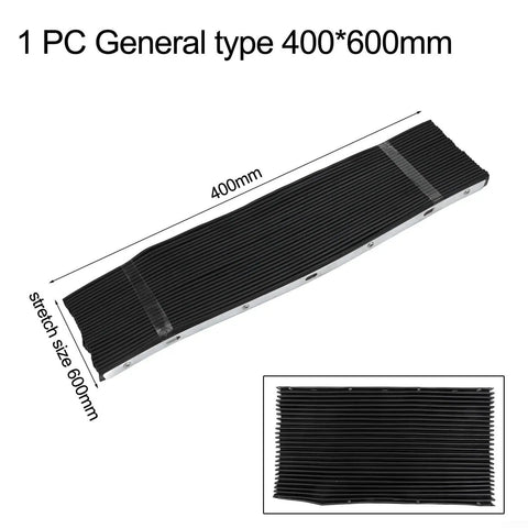 Telescopic Accordion Bellows Cover For CNC Machines And Tools Built Tough To Protect Milling Machines And Lathes Guide Rails Black 400x600mm