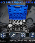 Open case showing the 40Pcs Pull And Press Sleeve Kit For Cars And SUVs Universal Bearing Bushing Removal And Installation Tool Set