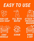 Step-by-step guide for using 2-In-1 Foam Cannon Kit For Car Cleaning With Power Washer Or Garden Hose Connection Includes Foam Cannon, Foam Applicator, And Ergonomic Adaptor Perfect For DIY Detailing And Father's Day Gift