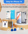IPhone 14 OLED Screen Replacement Kit 6.1 Inch With 3D Touch Digitizer FHD Display Not LCD Waterproof Adhesive Screen Protector And Repair Tools Included
