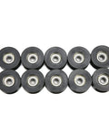 U Type Pulley Roller Bearings 608ZZ Nylon Coated Deep Groove Ball Bearings 10 Pack For Motors Tools Gear Shafts And Heavy Duty Construction Equipment With Grease Reservoir For Longer Lubrication Intervals, 10 black bearings