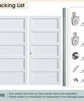 Sliding Closet Door 72x80 Inches, 5-Panel Bypass Barn Doors With Hardware Track Kit, White Finish, Double 37 Inch Panels, 7/8 Inch Thick