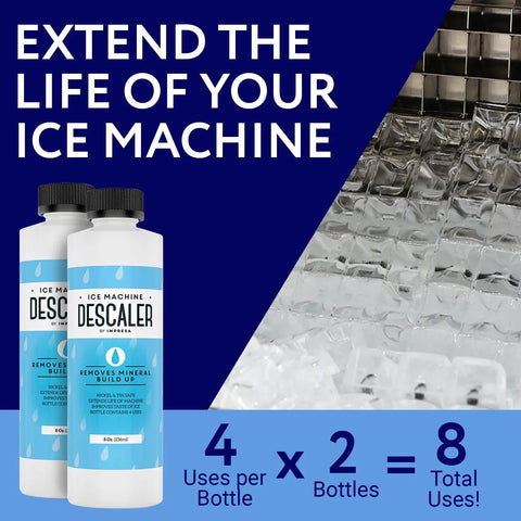 Ice Maker Cleaner And Descaler 8 Oz Liquid Nickel Safe No Fuss Deep Clean Removes Scale And Mineral Buildup Compatible With Scotsman Manitowoc And More Keeps Ice Fresh And Clear, 2 bottles