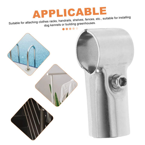 Stainless Steel T Clamp Set For Chain Link Fence Greenhouse Shelves End Rails Adjustable Tube Connectors Clips For Woodworking And Farm Use Versatile Outdoor DIY Hardware For Tight Bonding And Secure Fastening