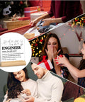Engineer Definition Acrylic Plaque With Wooden Stand 4x4 Inch Square Cool Desk Sign alongside gift-giving scenes, adding festive cheer.