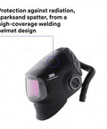 Side view of Heavy Duty Welding Helmet With G5 01VC ADF And Adflo High Altitude PAPR Bluetooth Natural Color Technology