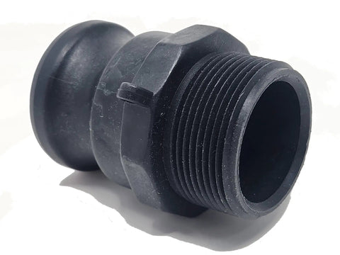 One And A Half Inch Marine Pumpout Adapter With NPT Threads For Holding Tanks, Polypropylene Camlock Coupling, side view