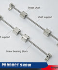 2 Pack 8mm x 350mm Linear Motion Rail Slide Guide Kit with 4 SCS8UU Bearings and 4 SK8 Rail Supports displayed on white surface