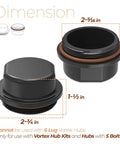 Vortex Hub Cap Replacement For Trailer And Boat Hubs Dust Cap 2 Pack With O Ring Fits 1250 To 1750 Lb Vortex Hubs Dimensions