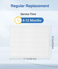 2 Pack D480 Replacement Filter D4 for Air Purifier, True HEPA 99.97 Percent Filtration with size dimensions and service time