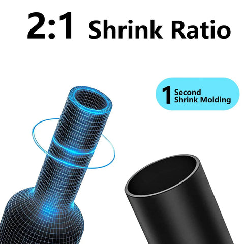460Pcs Black Heat Shrink Tubing Kit 2:1 Shrink Ratio Marine Grade Waterproof Electrical Tubing For Wires illustration