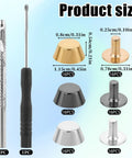 Heavy Duty Brass Screw Back Purse Feet And Metal Rivets For Handbag Bottom Protectors With Punch And Screwdriver Included No Sweat Install For DIY Leather Craft Gear product size with tools and brass accessories.
