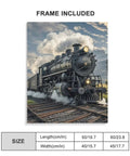 Steam Locomotive Train Poster Canvas Wall Art For Living Room And Bedroom, Cotton And Linen Hanging Picture, Modern Framed Decor