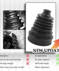 Universal Silicone CV Joint Boot Kit 2 Pack For Cars, DIY Ready Constant Velocity Axle Boot Replacement, Dustproof And Flexible CV Boots For Front Or Rear Suspension, Durable Silicone Protection Against Dirt And Water, black silicone boot shown with split and updated design