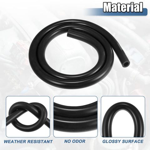 Silicone Vacuum Hose 1m 9mm ID For Turbo Boost, Air Intake, And Auto Vacuum Lines, Durable High Temp Black Tubing For Engine Use