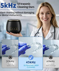 Rechargeable 45kHz Ultrasonic Retainer Cleaner for Dentures Aligners Night Guards Braces and Jewelry Portable 200ML Black with modes