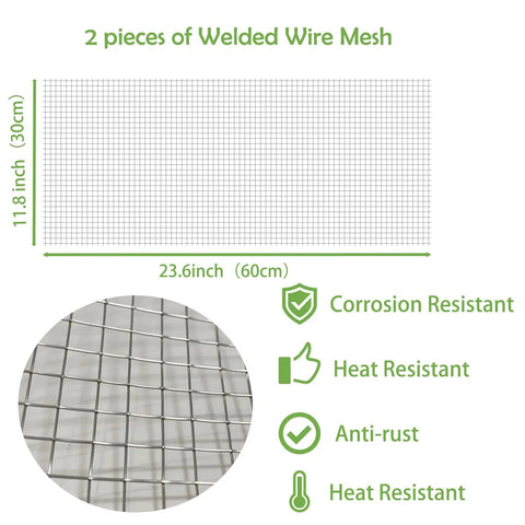 304 Stainless Steel Wire Mesh Vent Cover With One Quarter Inch Holes, 4 Mesh Welded Screen dimensions and features