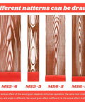 Wood Grain Tool Set 4 Pcs Rubber Graining Rollers For Realistic Wood Texture, pattern variations shown on red rubber rollers.