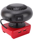Heavy Duty 200 Watt Battery Powered Space Heater With Dual Heat Modes And 360 Swivel For Garages Trucks And Worksites, portable design with switch.