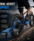 Cyclist riding a bike with 48V 1500W Electric Bicycle Conversion Kit For 20 Inch Rear Hub Wheel With PAS Sensor