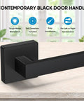 Heavy Duty Reversible Dummy Door Lever Square Door Handle Matte Black Indoor Use, Rear Mount, Durable Zinc Alloy Hardware