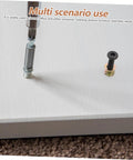 Close-up of solid furniture fastening kits for wood builds. Heavy duty metal threaded inserts for smooth install.