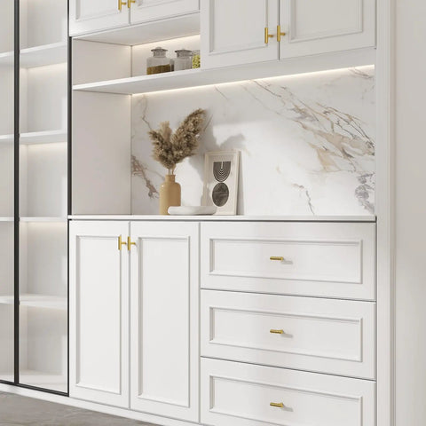 Gold Cabinet Knobs and Pulls 5 Pack Single Hole 2 Inch Handles In Brushed Brass Stainless Steel Construction For Doors Cabinets Cupboards And Drawers Sleek Bedroom Furniture Hardware Top Notch Quality