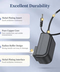 24V 1A Power Adapter With 24W Output Regulated Switching Wall Charger Includes 10 DC Tips Dope Universal Power Supply For 24V Devices Under 1A UL Certified Safe And Reliable For Home Office Travel black adapter with cable and nickel-plated plug